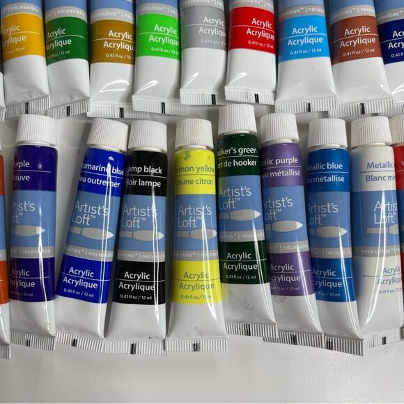 Michael’s Artist’s Loft Multi-Colored Fundamental Acrylic Paint Tube 24 PCS. Set - Picture 2 of 10